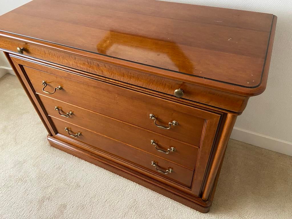 Ladekast notenkleur, Huis en Inrichting, Kasten | Ladekasten, Ophalen, Gebruikt, 100 tot 150 cm, 3 of 4 laden