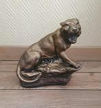 Aardewerken beeld van een panter van M Salvetti, Antiek en Kunst, Gemerkt, Ophalen of Verzenden, Zoogdier, 20 - 50 cm