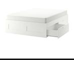 Ikea Brimnes bed zonder hoofdbord inclusief matras, Huis en Inrichting, Ophalen, Gebruikt, Tweepersoons, 140 cm