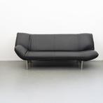 2x Leolux Tango 3-zits/223cm Bank Zwart Leer - Gepolijst, Niet ingevuld, Niet ingevuld, Driepersoons, 75 tot 100 cm