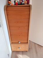 Houten roldeurkast met lade.  Grenen, Huis en Inrichting, Kasten | Roldeurkasten en Archiefkasten, Ophalen, Gebruikt, 25 tot 50 cm