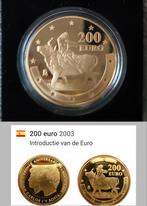 Spaanse gouden 200 euro munt 2003 proof met certificaat, Postzegels en Munten, Ophalen of Verzenden, Spanje, Losse munt, Goud