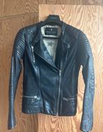 Maison Scotch Zwart Zacht Leren Biker Jasje, Maat 38/40 (M), Zwart, Gedragen, Maison Scotch