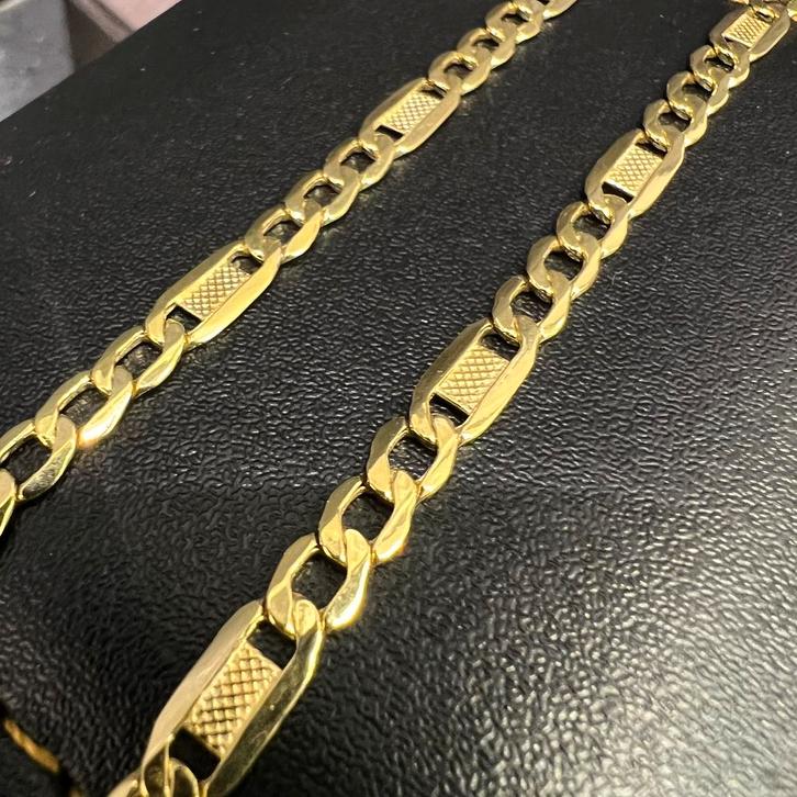 14 karaat gouden ketting prachtig schakel cuban nieuw, Sieraden, Tassen en Uiterlijk, Kettingen, Zo goed als nieuw, Goud, Ophalen of Verzenden