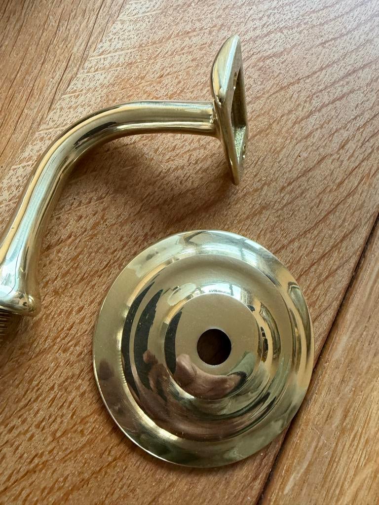 NIEUW 8 Luxe messing trapleuninghouders met dekschild & bout, Ophalen of Verzenden, Nieuw, Koper of Messing, Overige typen