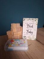 ABC blokjes decoreren voor babyshower + 12 Acryl stiften, Hobby en Vrije tijd, Knutselen, Nieuw, Overige merken, Knutselset, Hout