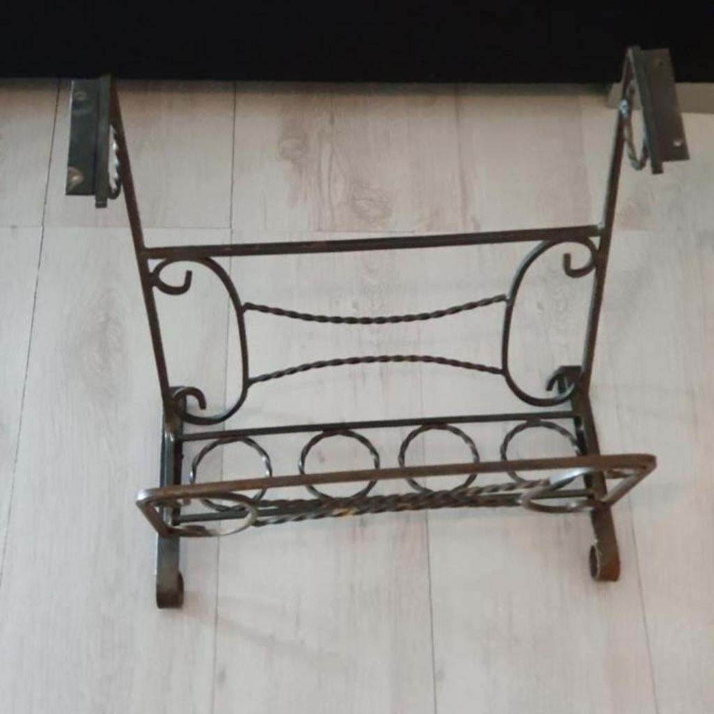 Vintage metal krantenbak, kan ook als tafeltje, Ophalen, Gebruikt