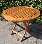 Teak & Garden tuintafel 90 cm doorsnede met parasol, Ophalen, Gebruikt, Rond, Teakhout