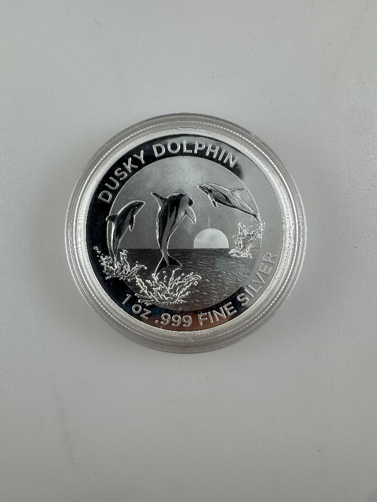 1 oz .999 zilveren munt – Dusky Dolphin 2022 (Australië), Ophalen of Verzenden, Zilver