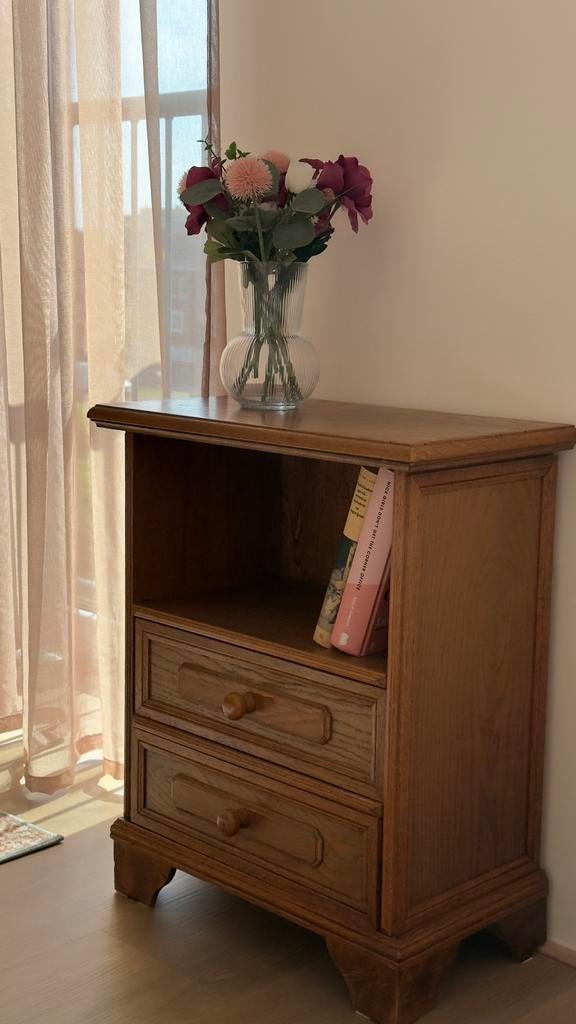 Prachtig vintage houten kastje, Huis en Inrichting, Kasten | Ladekasten, Ophalen, 1 of 2 laden, 50 tot 100 cm, Zo goed als nieuw