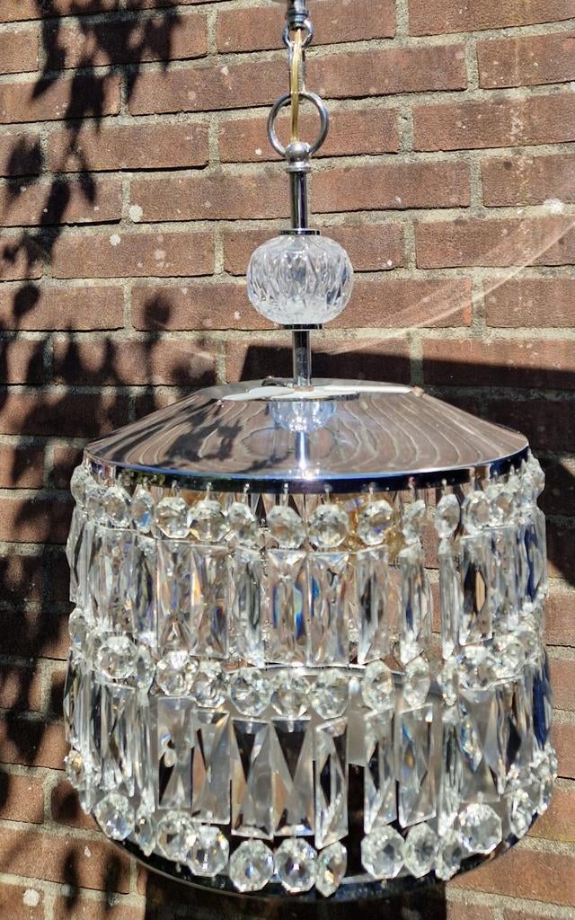 Antieke kristallen hanglamp, Antiek en Kunst, Ophalen of Verzenden