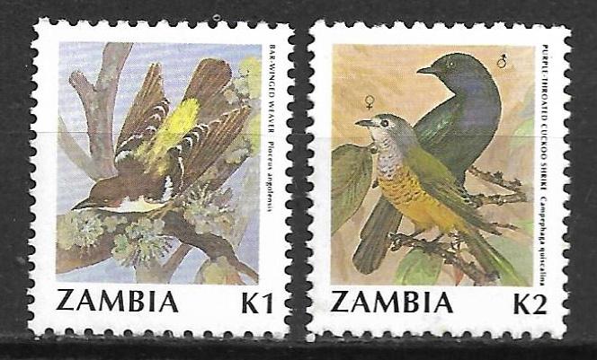 Zambia 1990 Vogel Miombowever purperrupsvogel postfris, Postzegels en Munten, Postzegels | Afrika, Verzenden, Zambia, Postfris