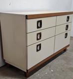 Mid century sideboard vintage dressoir ladenkast  Wengé hout, Ophalen, 25 tot 50 cm, Minder dan 100 cm