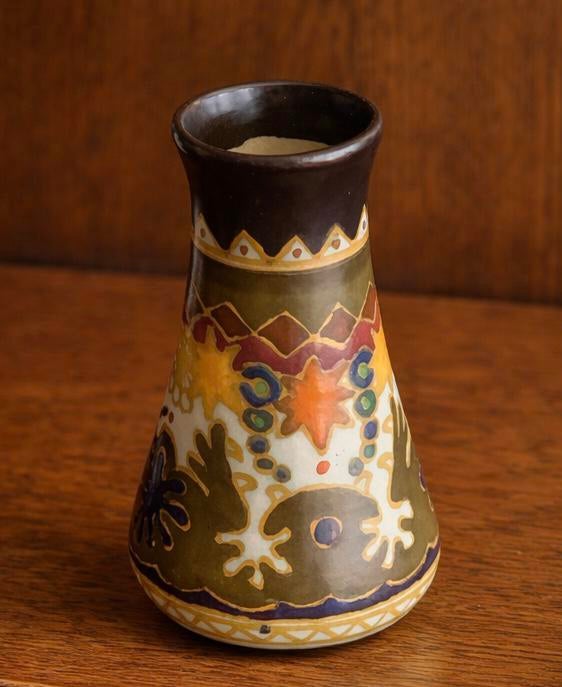 Antiek vaasje Plateel Arnhemse Fayencefabriek decor Astra, Antiek en Kunst, Ophalen of Verzenden