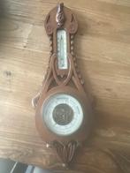 Antieke Holosterische Barometer & Thermometer op Hout, Ophalen of Verzenden, Gebruikt, Weerstation