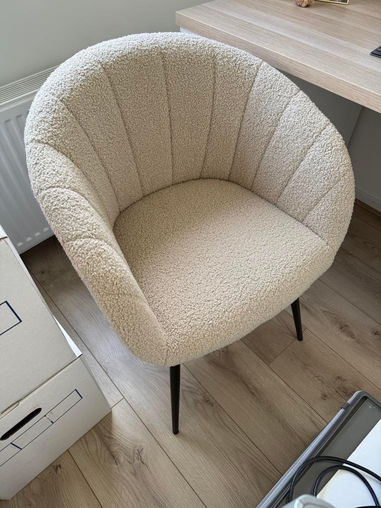 Kwantum eetkamerstoel Tropea zand, Huis en Inrichting, Stoelen, Ophalen, Overige kleuren, Zo goed als nieuw, Japandi, Scandinavisch, modern