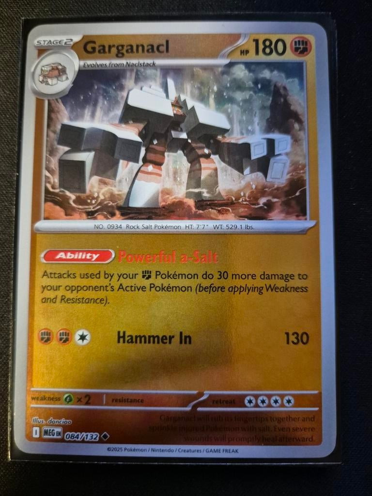 Garganacl Pokémon kaart - Krachtige aanval - 084/132, Ophalen of Verzenden, Zo goed als nieuw, Losse kaart