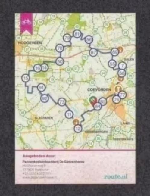 Holthone De Ganzenhoeve Fietsroute door Coevorden en omgevin, Ophalen of Verzenden, 1980 tot heden, Ongelopen, Overijssel