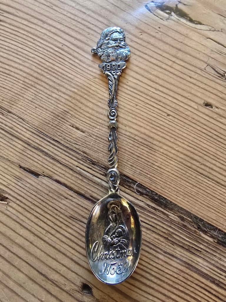 Vintage Kerst Lepeltje 1990 - Zilver/Verzilverd, Ophalen of Verzenden