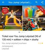 You jump lelystad+ gripsokken + zakje chips + slushy (geldig, Eén persoon