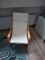 Comfortabele fauteuil met houten frame, Huis en Inrichting, Fauteuils, Gebruikt, Minder dan 75 cm, Ophalen of Verzenden, Stof