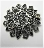 Stijlvolle Franse Art deco broche (7852-4580), Sieraden, Tassen en Uiterlijk, Broches, Ophalen, Zo goed als nieuw, Zilver, Overige materialen