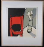 Rode stoel met bloem. FON KLEMENT, Antiek en Kunst, Ophalen
