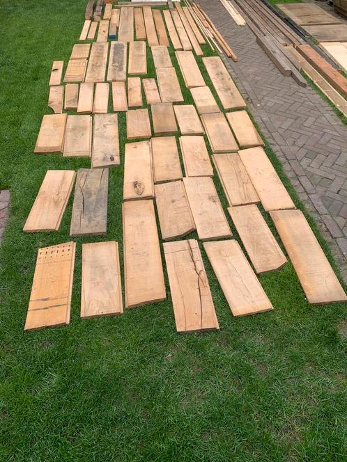 Eiken hout + geimpregneerd hout + gewoon hout, Tuin en Terras, Palen, Balken en Planken, Zo goed als nieuw, Planken, Minder dan 180 cm