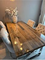 Sleeperwood Eettafel met Metalen Onderstel, Gebruikt, 100 tot 150 cm, Ophalen of Verzenden, Vijf personen of meer