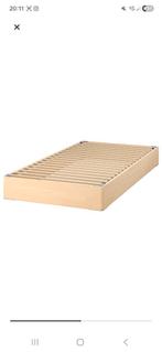 Lyngør Ikea lattenbodem + bedpoten 90x200, 90 cm, Eenpersoons, Ophalen of Verzenden, Zo goed als nieuw