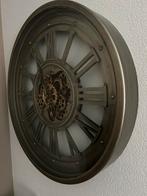 Industriële Radar Klok - 80cm - Draaiende Tandwielen, Huis en Inrichting, Woonaccessoires | Klokken, Ophalen of Verzenden, Gebruikt