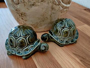 Schildpad peper en zout stel. Jaren 70. Carlton Ware. Groot beschikbaar voor biedingen