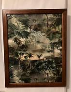 Tropische voorstelling in antiek eiken lijst, Ophalen, 50 tot 75 cm, Zo goed als nieuw, Schilderij