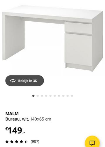 IKEA Malm Bureau - Wit - afbeelding 5