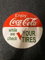 coca cola emaille bord, Ophalen, Zo goed als nieuw, Reclamebord