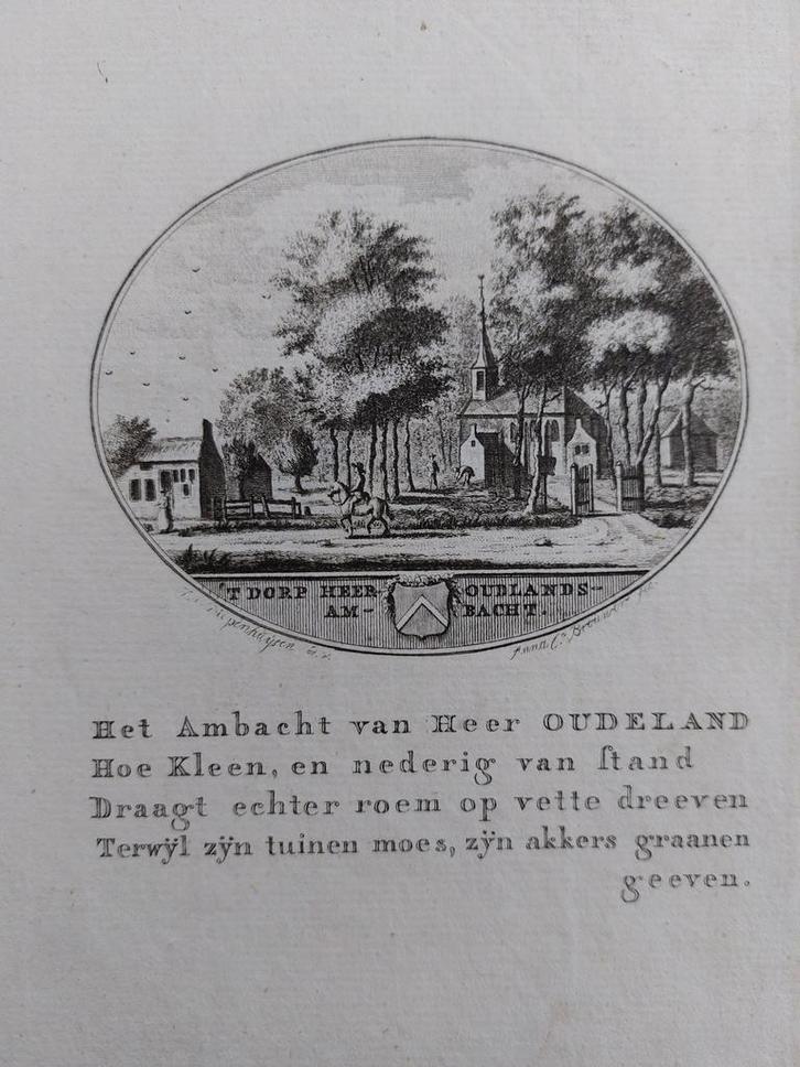 15 / Heer Oudelands Ambacht - Zwijndrecht Gravure 18e eeuw, Antiek en Kunst, Kunst | Etsen en Gravures, Ophalen of Verzenden