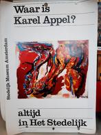 Originele Poster Wim Crouwel Waar is Karel Appel, Verzenden, A1 t/m A3, Reclame, Rechthoekig Staand