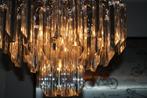 Hanglamp bergkristal en verguld, Ophalen, Zo goed als nieuw, Glas, Klassiek