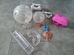 Hamster accessoires loopbal draagtasje huisje etc., Gebruikt, Ophalen of Verzenden, Speelgoed