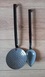 Emaille Zwart / Grijze lepels, Antiek en Kunst, Antiek | Emaille, Ophalen of Verzenden