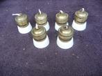 lampenfittning koper met porseleinen ring/lampenfitting oud, Antiek en Kunst, Ophalen of Verzenden