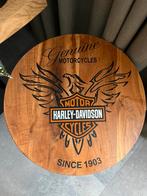 Harley Davidson bijzettafel UNIEK, Huis en Inrichting, Rond, Ophalen of Verzenden, 45 tot 60 cm, Minder dan 55 cm