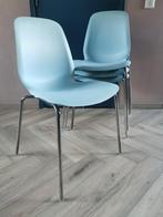 4 Ikea Leifarne eetkamerstoelen blauw, Huis en Inrichting, Stoelen, Ophalen, Kunststof, Gebruikt, Blauw