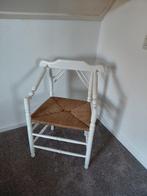 Antiek Stoeltje met Riet Zitting, Huis en Inrichting, Stoelen, Ophalen, Gebruikt, Wit, Eén