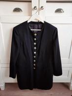 Vintage Sjieke Wollen Vestjas Lang Jasje Maat 40, Maat 38/40 (M), Zwart, Ophalen of Verzenden, Zo goed als nieuw