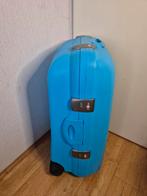 Blauwe Koffer met Wieltjes, Wieltjes, Gebruikt, 50 tot 60 cm, Hard kunststof