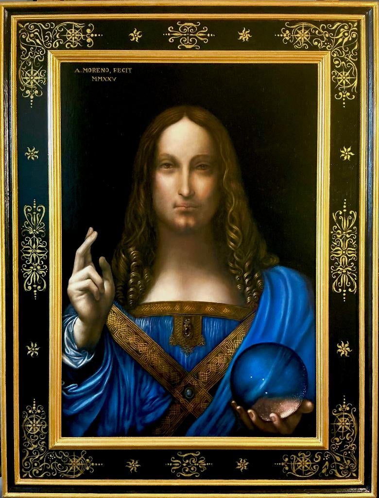 Salvator Mundi ( replica ) naar Leonardo da Vinci, Antiek en Kunst, Kunst | Schilderijen | Klassiek, Ophalen