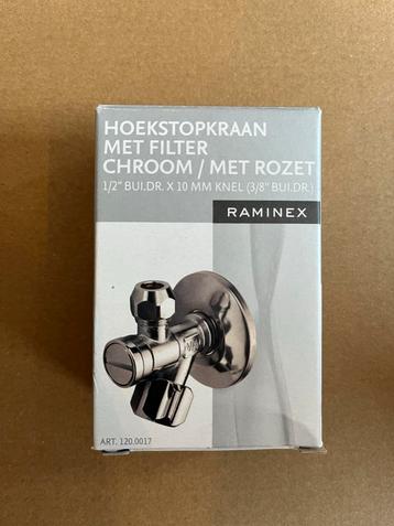 4 st. Raminex Hoekstopkraan Chroom Nieuw beschikbaar voor biedingen