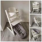 ZGAN! Stokke Tripp Trapp wit+babyset, 2 standen newbornset, Kinderen en Baby's, Kinderstoelen, Ophalen of Verzenden, Zo goed als nieuw