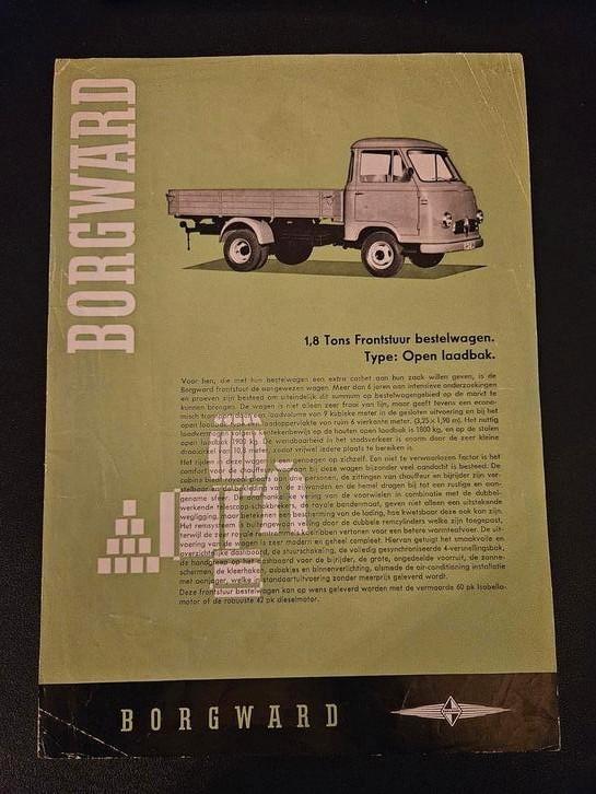 Leaflet Borgward 1.8 tons Frontstuur Bestelwagen, Boeken, Auto's | Folders en Tijdschriften, Zo goed als nieuw, Overige merken